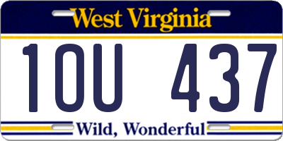 WV license plate 1OU437