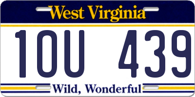 WV license plate 1OU439