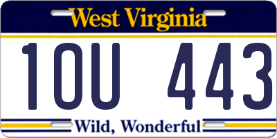 WV license plate 1OU443