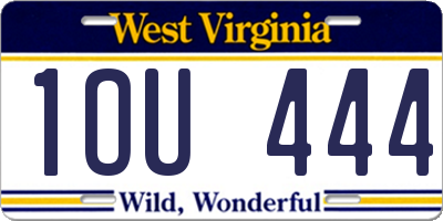 WV license plate 1OU444