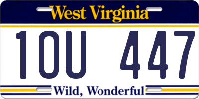 WV license plate 1OU447