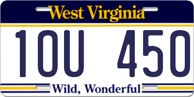 WV license plate 1OU450