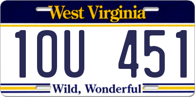 WV license plate 1OU451