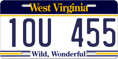 WV license plate 1OU455