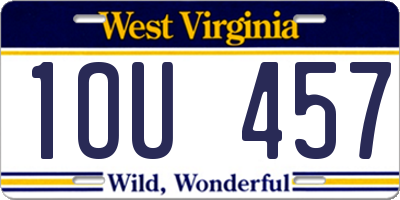 WV license plate 1OU457