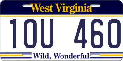 WV license plate 1OU460