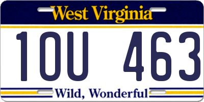 WV license plate 1OU463