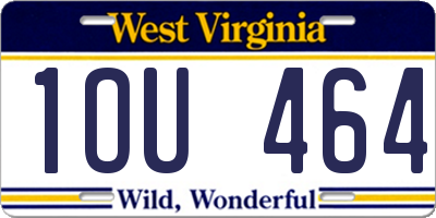 WV license plate 1OU464