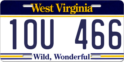 WV license plate 1OU466