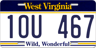 WV license plate 1OU467