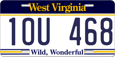 WV license plate 1OU468