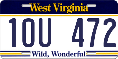 WV license plate 1OU472