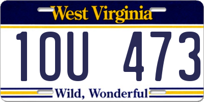 WV license plate 1OU473