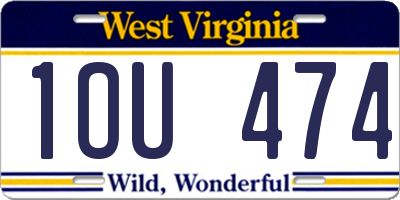 WV license plate 1OU474