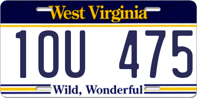 WV license plate 1OU475