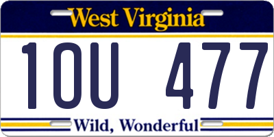 WV license plate 1OU477
