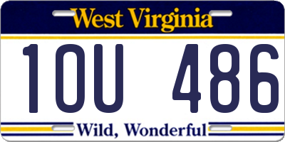 WV license plate 1OU486