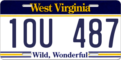 WV license plate 1OU487