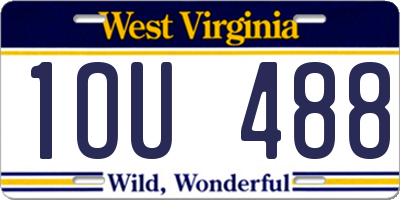 WV license plate 1OU488