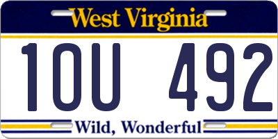 WV license plate 1OU492