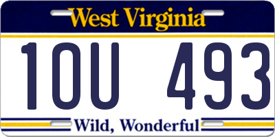 WV license plate 1OU493