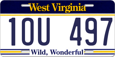 WV license plate 1OU497