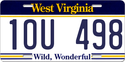 WV license plate 1OU498