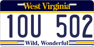 WV license plate 1OU502
