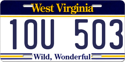 WV license plate 1OU503