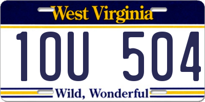 WV license plate 1OU504