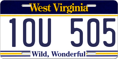 WV license plate 1OU505