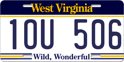 WV license plate 1OU506
