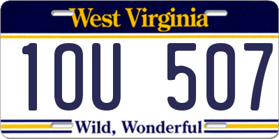 WV license plate 1OU507