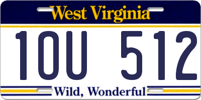 WV license plate 1OU512