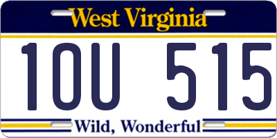 WV license plate 1OU515