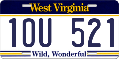 WV license plate 1OU521