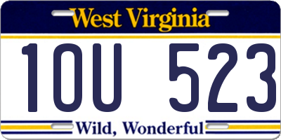 WV license plate 1OU523