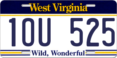 WV license plate 1OU525
