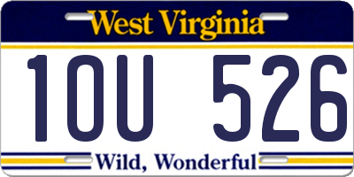 WV license plate 1OU526