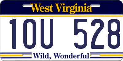 WV license plate 1OU528