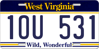 WV license plate 1OU531