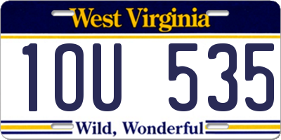 WV license plate 1OU535