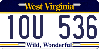 WV license plate 1OU536