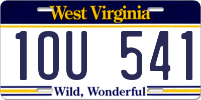 WV license plate 1OU541