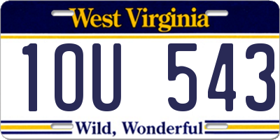 WV license plate 1OU543