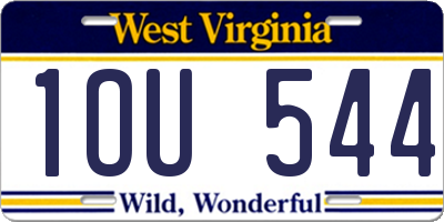 WV license plate 1OU544