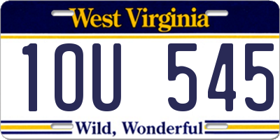 WV license plate 1OU545