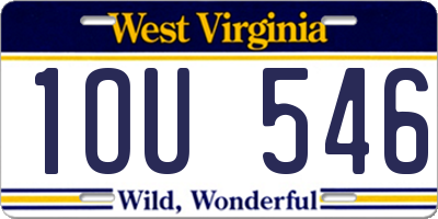WV license plate 1OU546