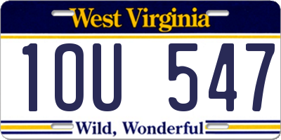 WV license plate 1OU547