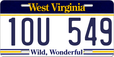 WV license plate 1OU549